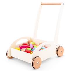 Chariot de marche et blocs en bois  - vertbaudet enfant
