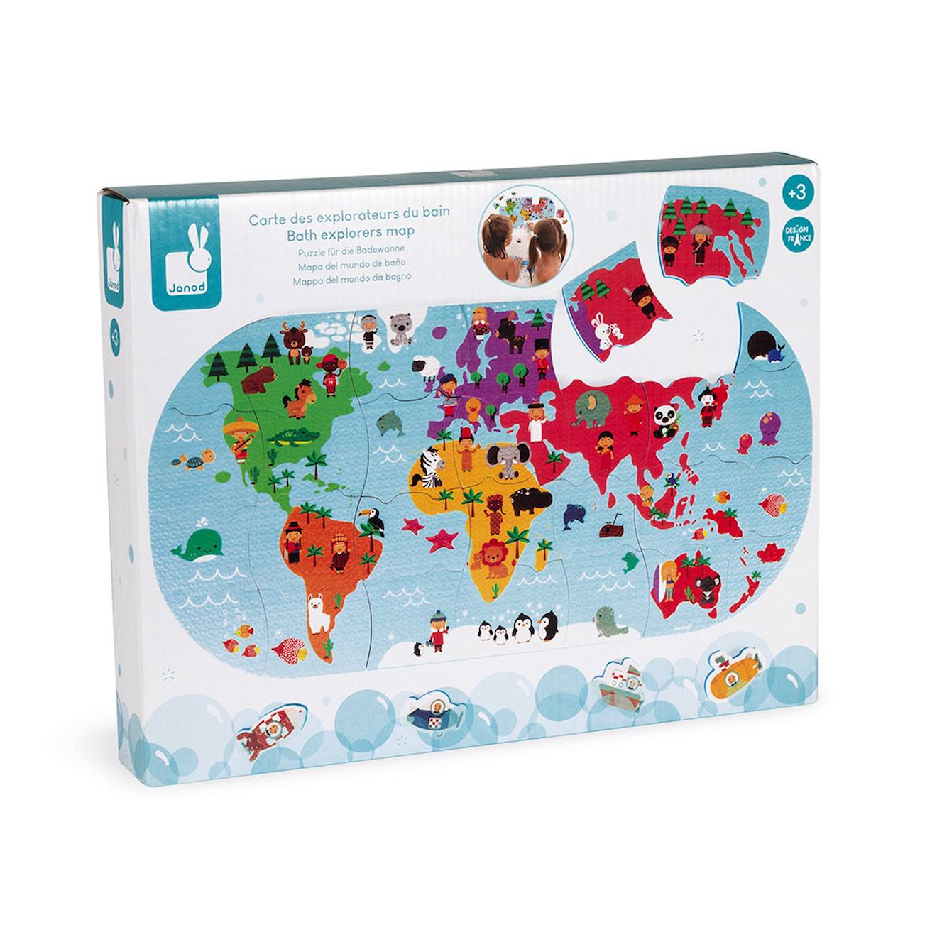 Puzzle Carte Des Explorateurs Du Bain Bleu