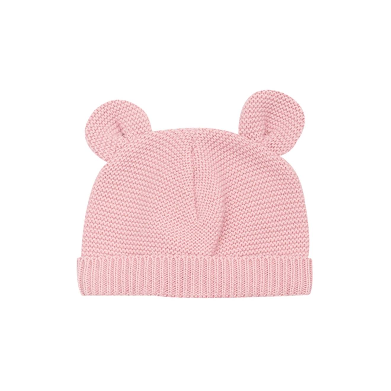 Bonnet En Maille Avec Des Petites Oreilles Rose