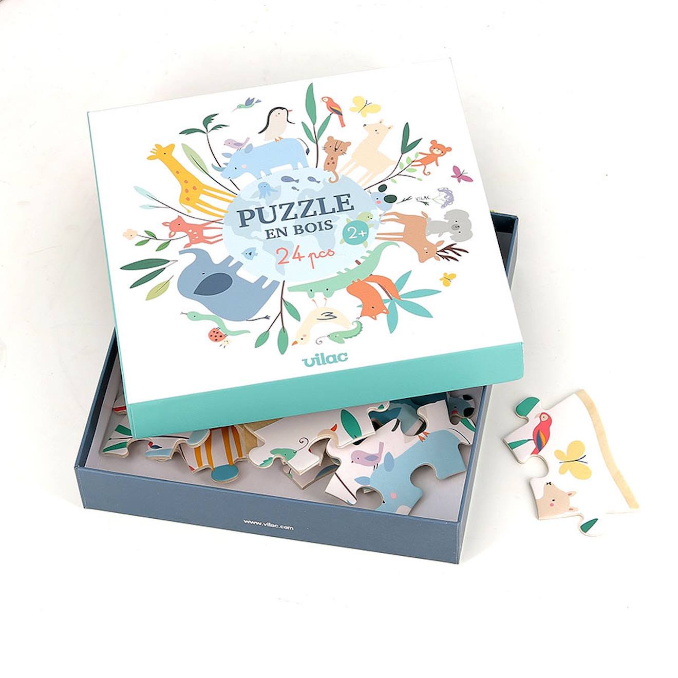 Puzzle En Bois Autour Du Monde 24 Pcs Blanc