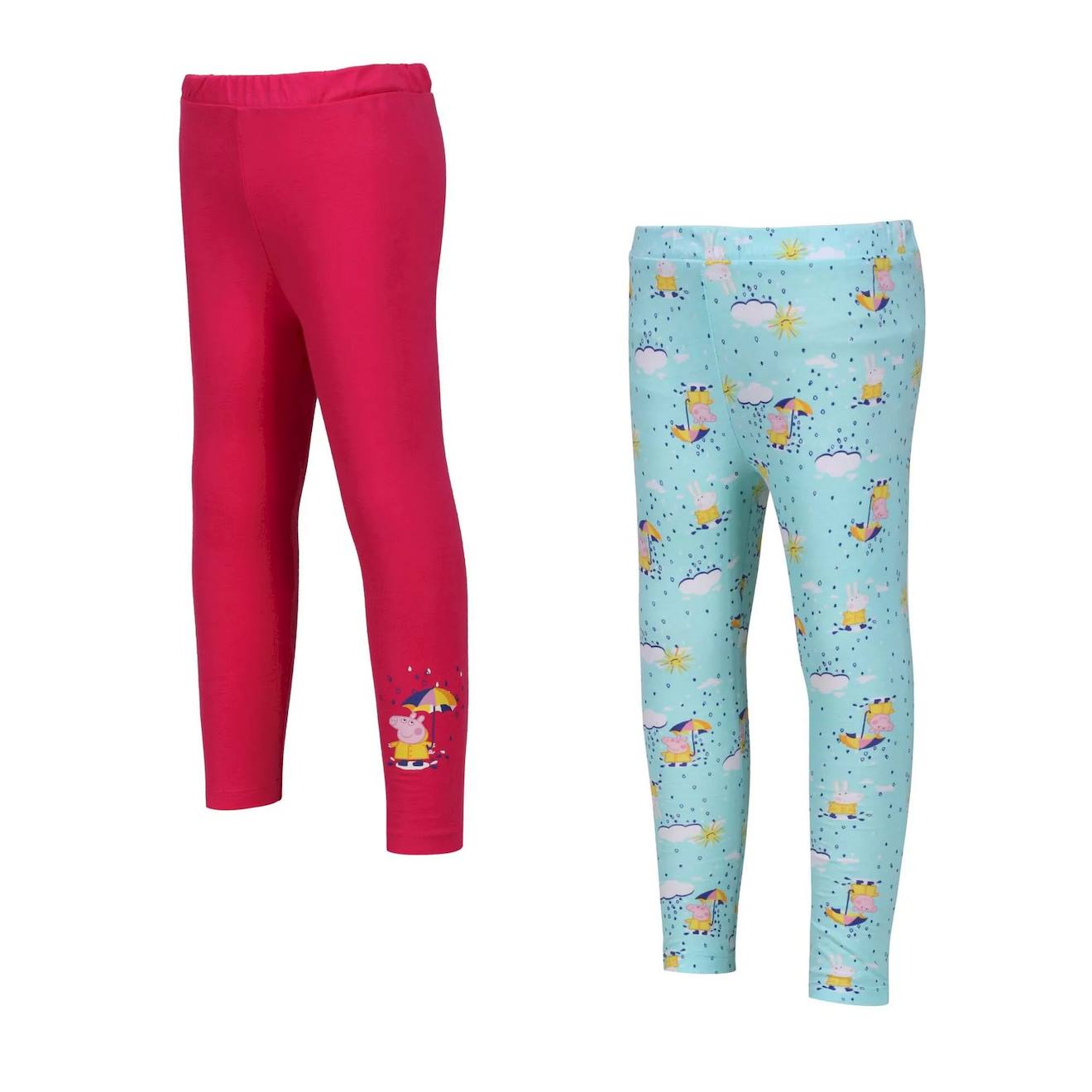 Leggings Coton Peppa Pig Bleu Ciel / Rose Bonbon