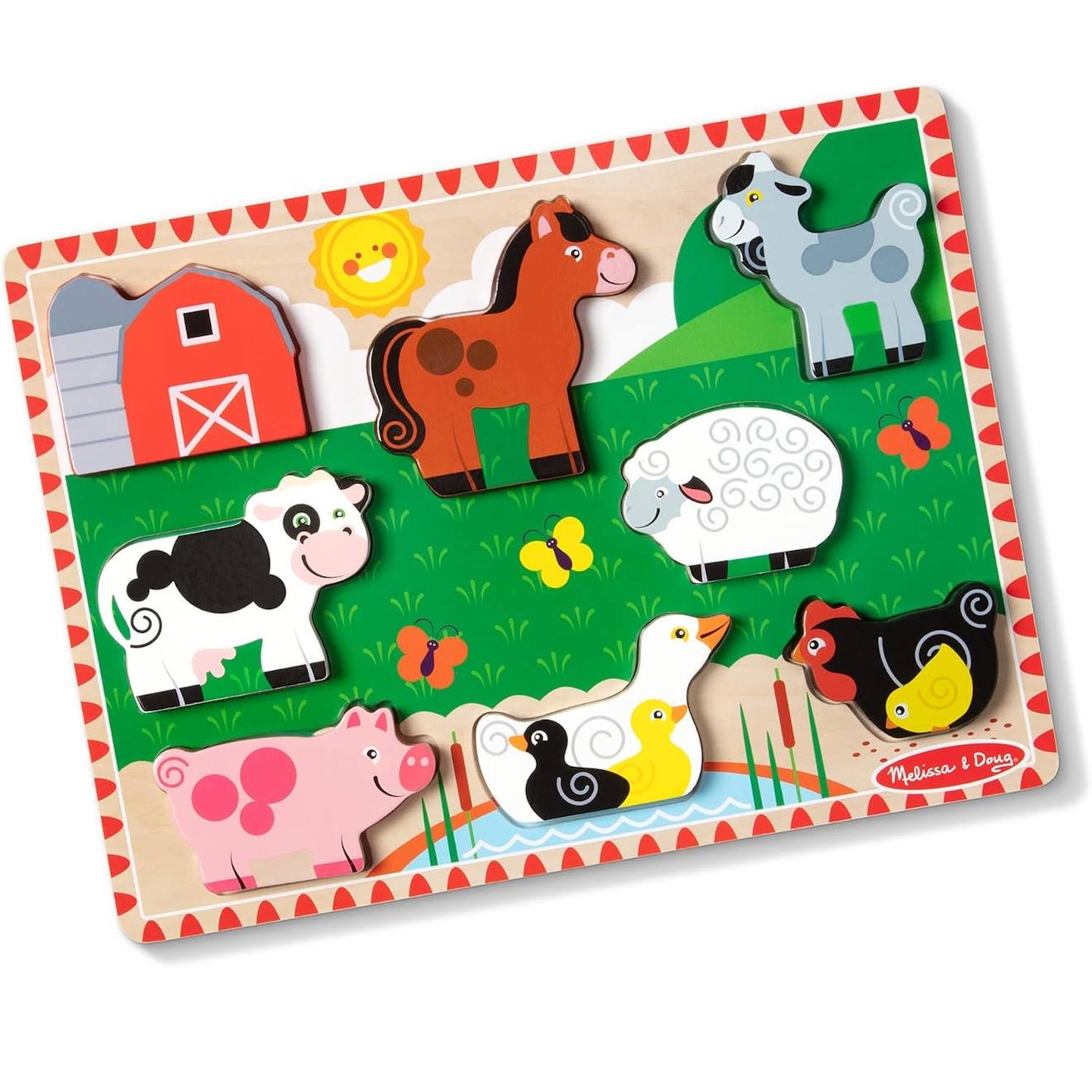 Chunky Puzzle Animaux De La Ferme Rouge