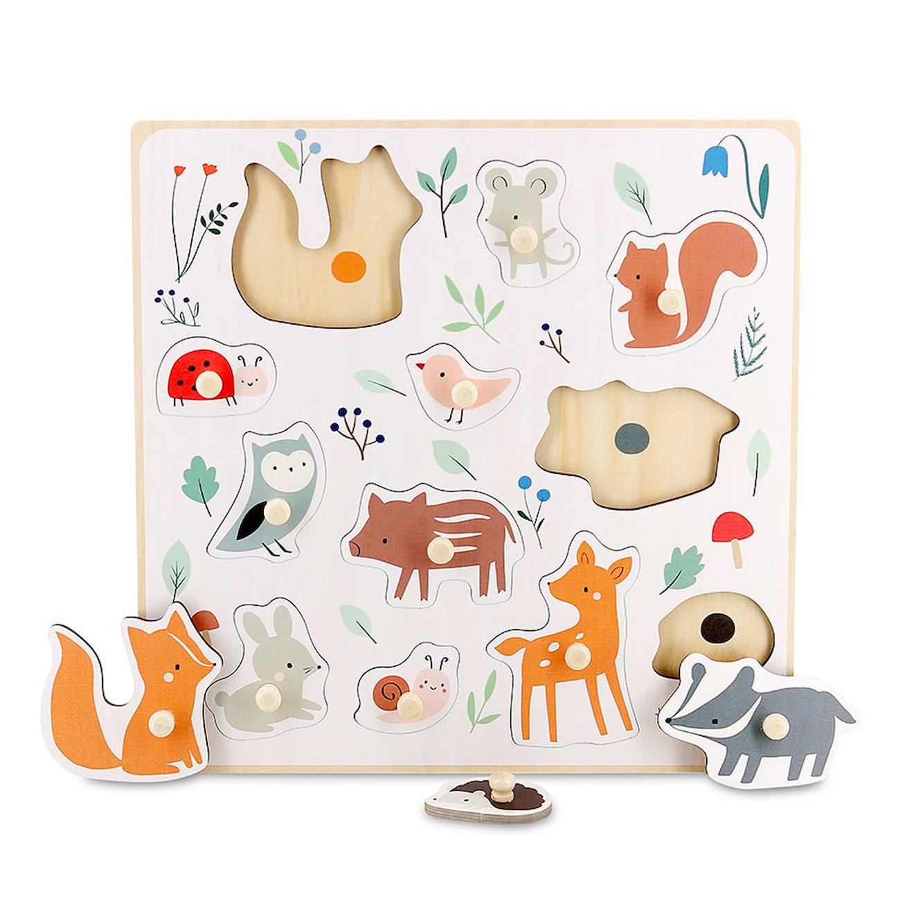 Encastrement En Bois Animaux De La Forêt Beige