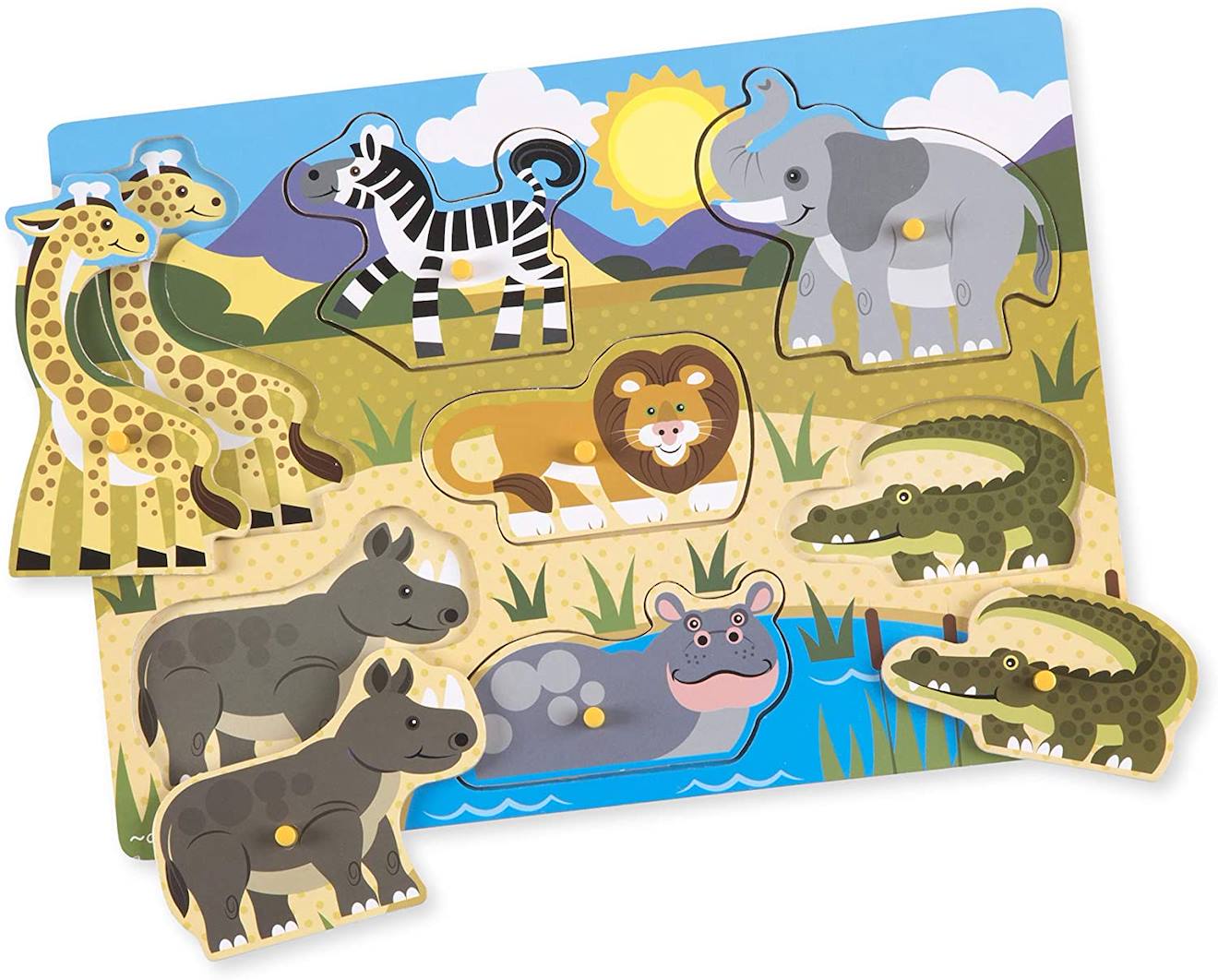 Puzzle Formes Savane 7 Pièces Beige