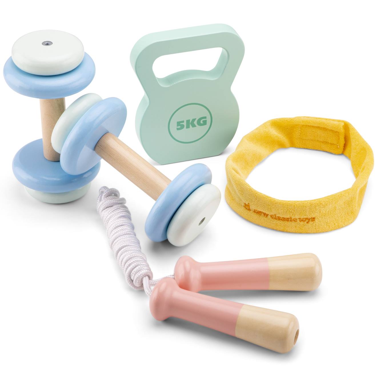 New Classic Toys - Set De Fitness En Bois Blanc