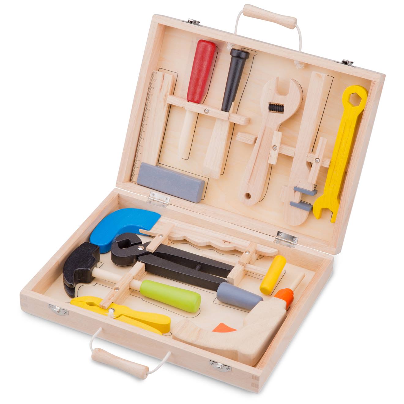 New Classic Toys - Boite À Outils - 12 Éléments Beige