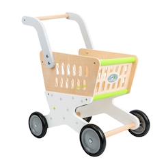 Jouet-Jeux d'imitation-Caddie en bois tendance