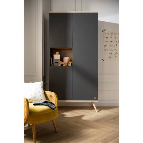 Armoire 3 portes 1 niche - boreale Bleu+Gris+Orange 5 - vertbaudet enfant 