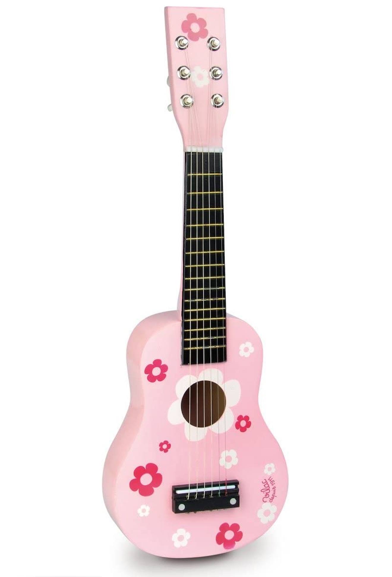 Guitare En Bois Pour Enfant Rose
