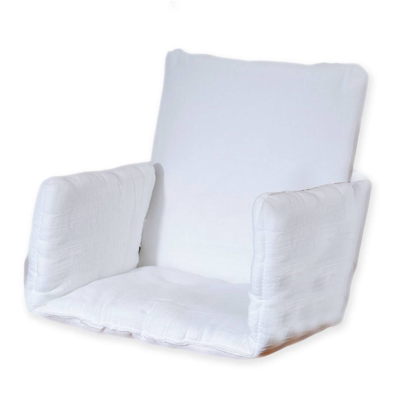 Coussin De Chaise Haute En Coton Bio Blanc