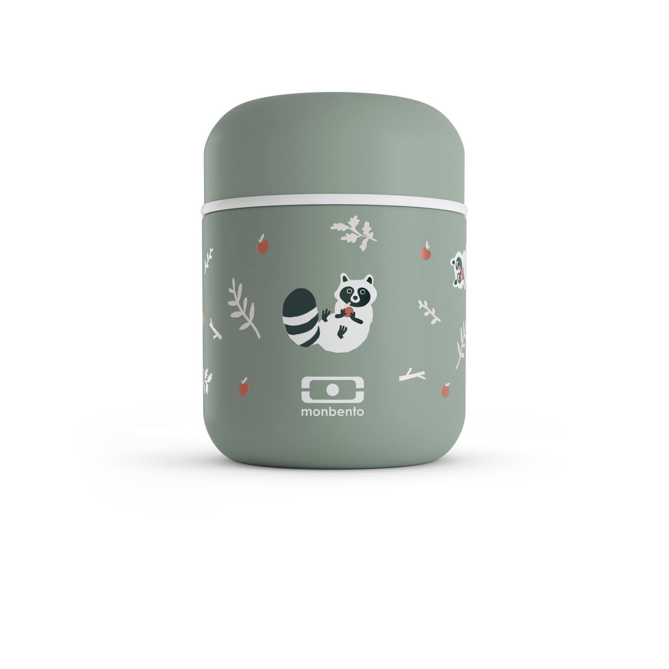 Monbento - Lunch Box Isotherme Enfant 280ml Capsule Vert Raccoon