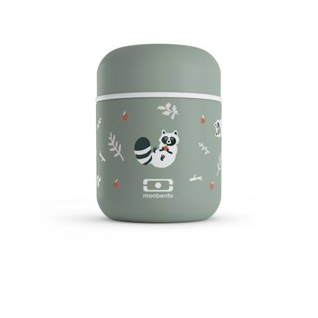 Monbento - Lunch Box Isotherme Enfant 280ml Capsule Vert Raccoon