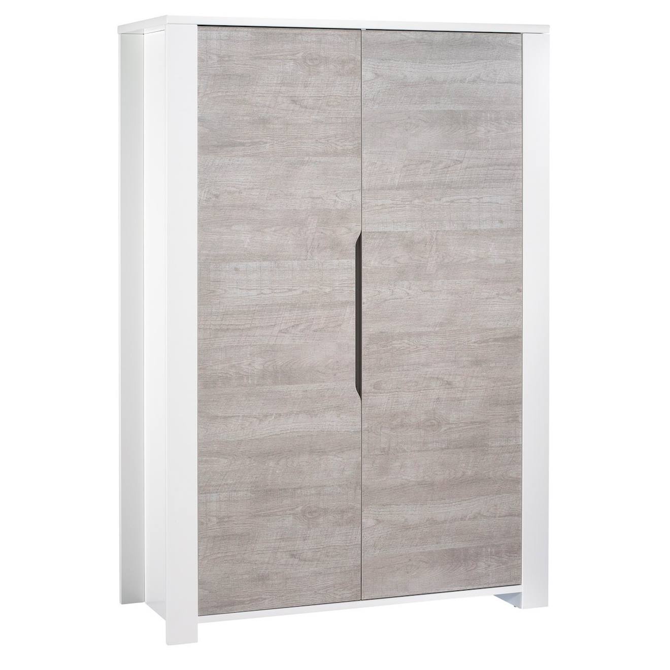 Armoire Bébé 2 Portes - Loft Gris/blanc