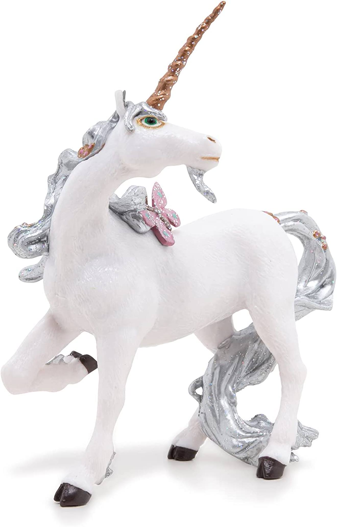 Papo - Figurine Licorne Argentée Blanc