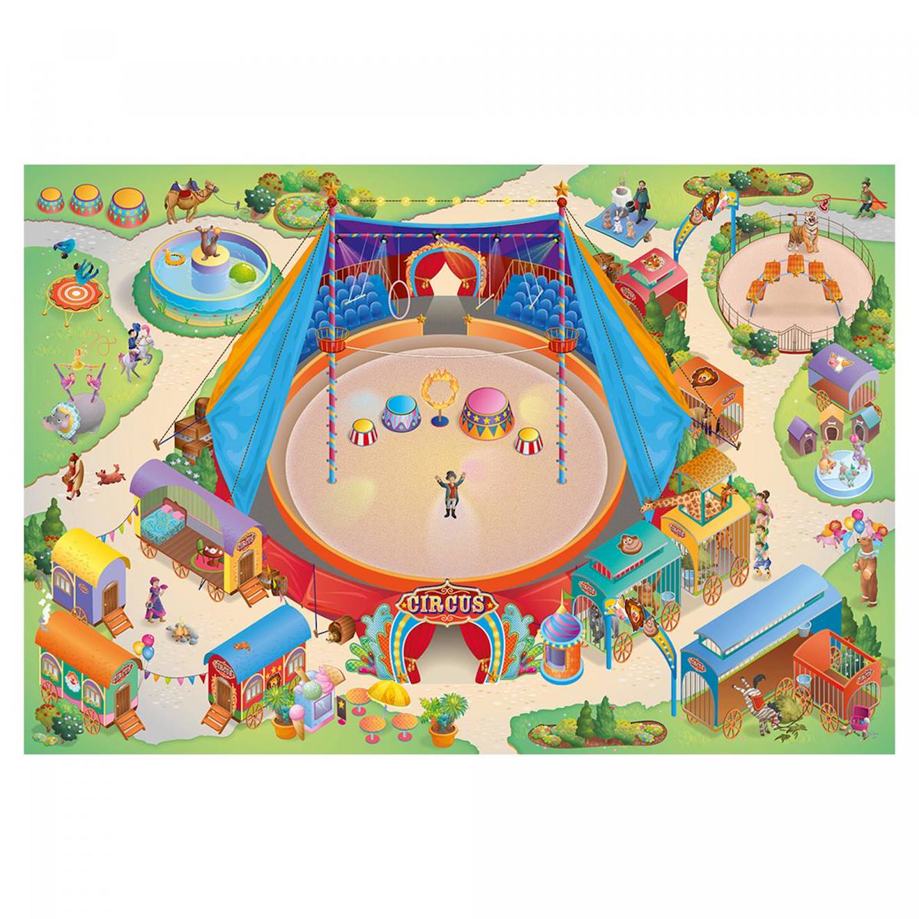 Tapis Enfant Tissé Cirque Multicolore