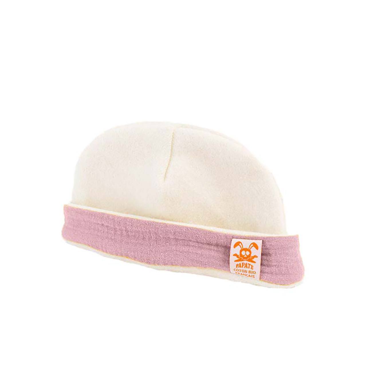 PAPATE - Bonnet De Naissance En Coton Bio Rose