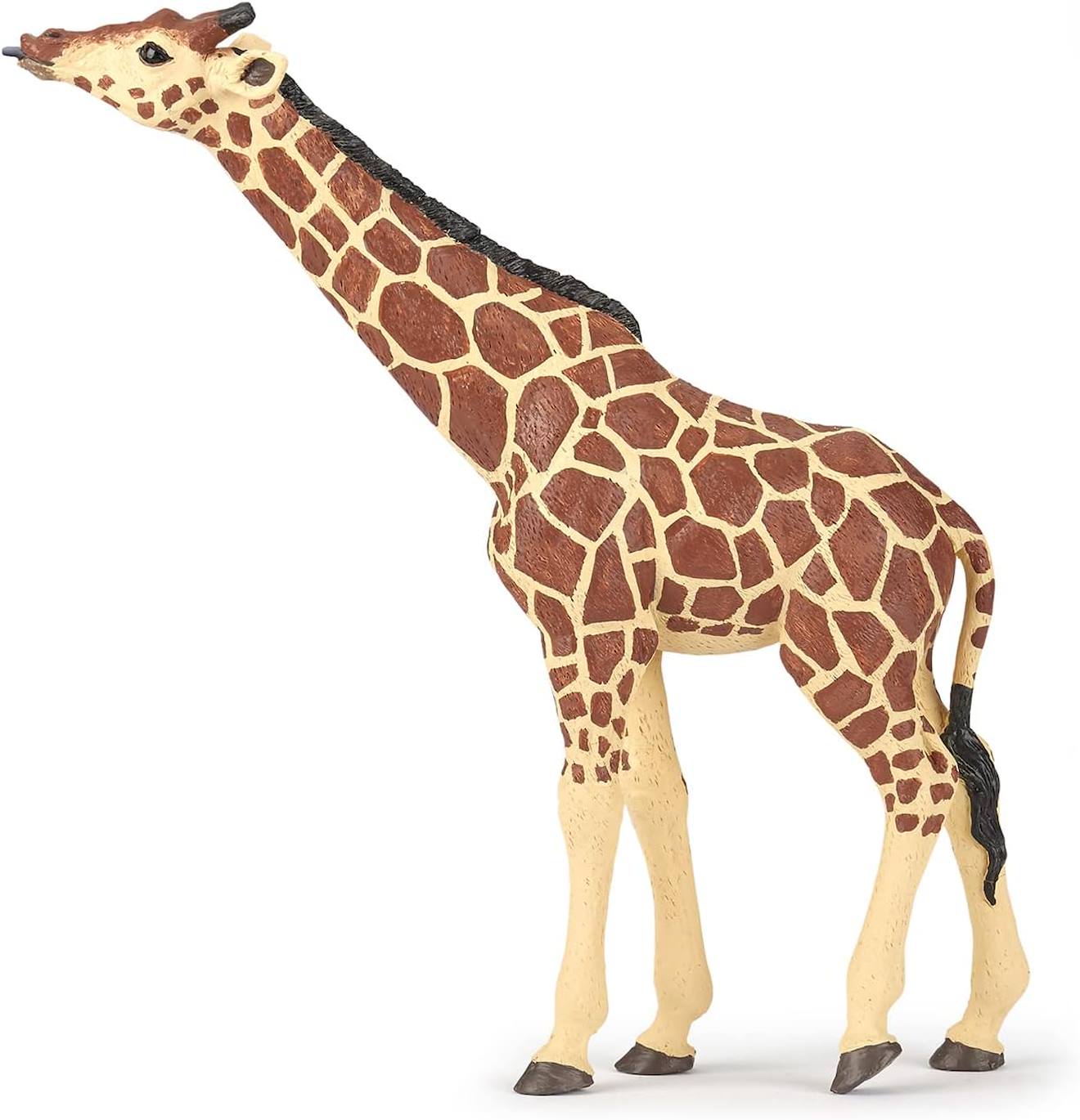 Figurine Girafe Tête Levée Marron