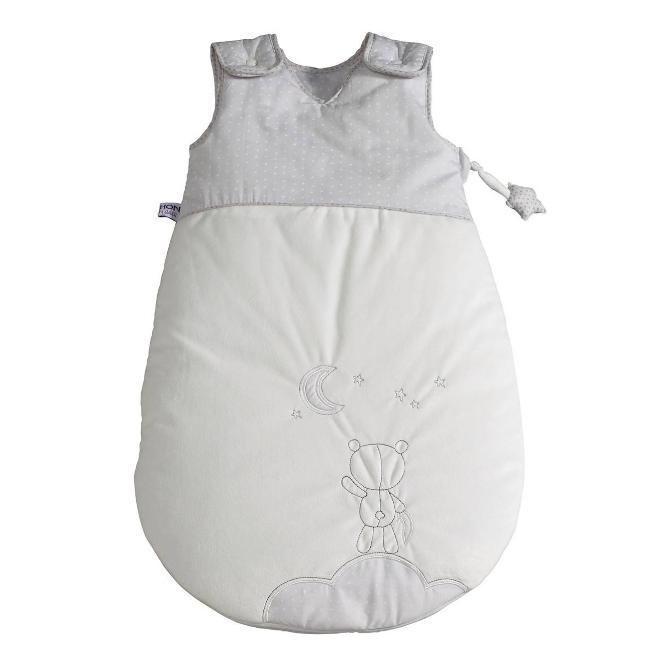 Gigoteuse Bébé Brodée En Coton Blanc/gris
