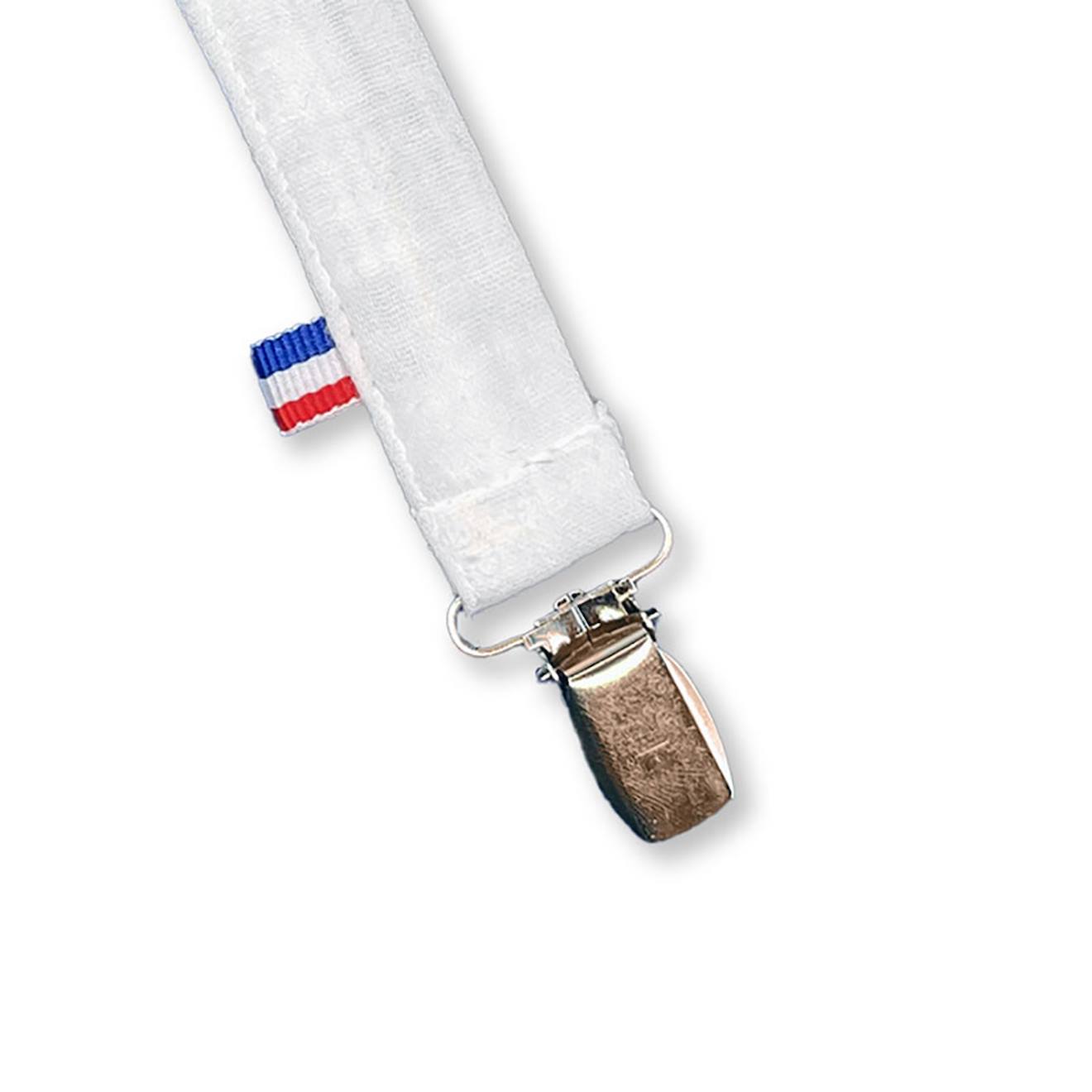 PAPATE - Attache Tétine En Coton Bio Blanc