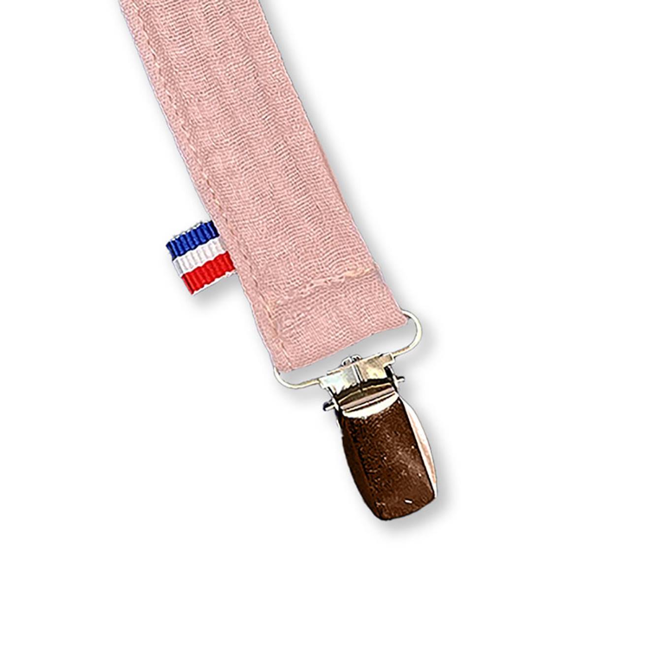Attache Tétine En Coton Bio Rose