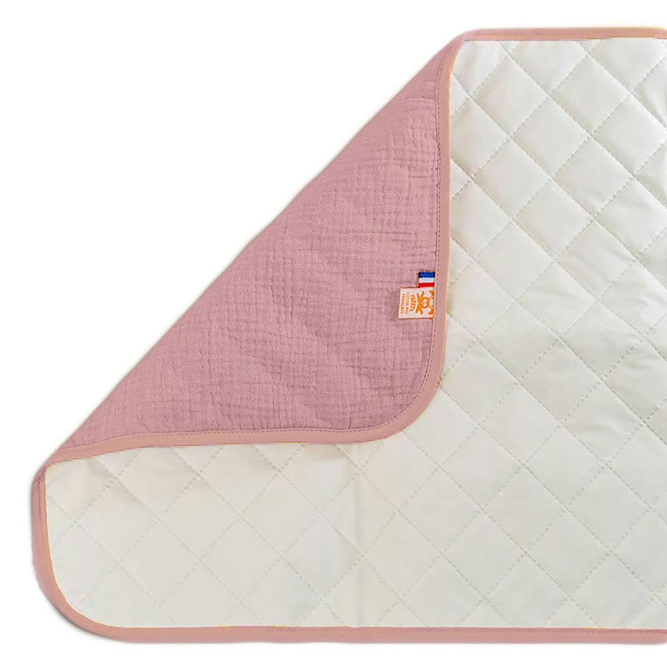 Tapis À Langer Nomade En Coton Bio Rose
