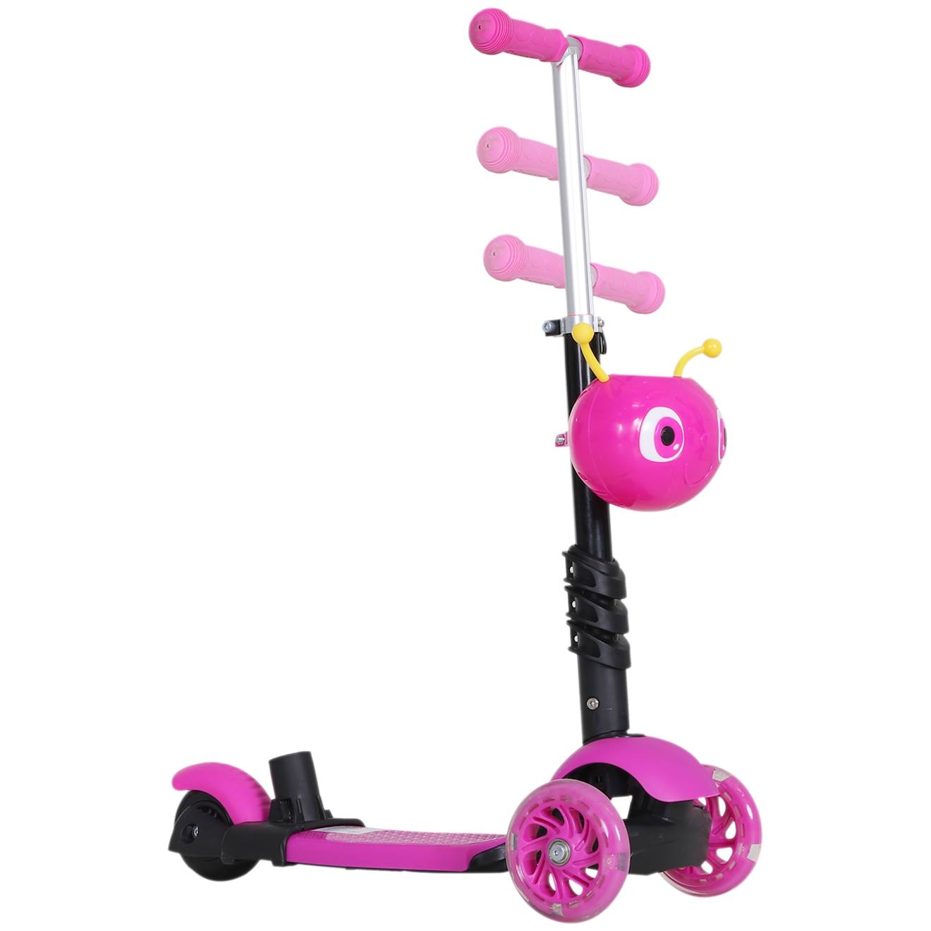EVO Trottinette Cruiser Lumineuse à 3 Roues pour Enfants | Pliable avec Roues et Poignées Réglables en Hauteur | Pour Âges 5 à 12 Ans