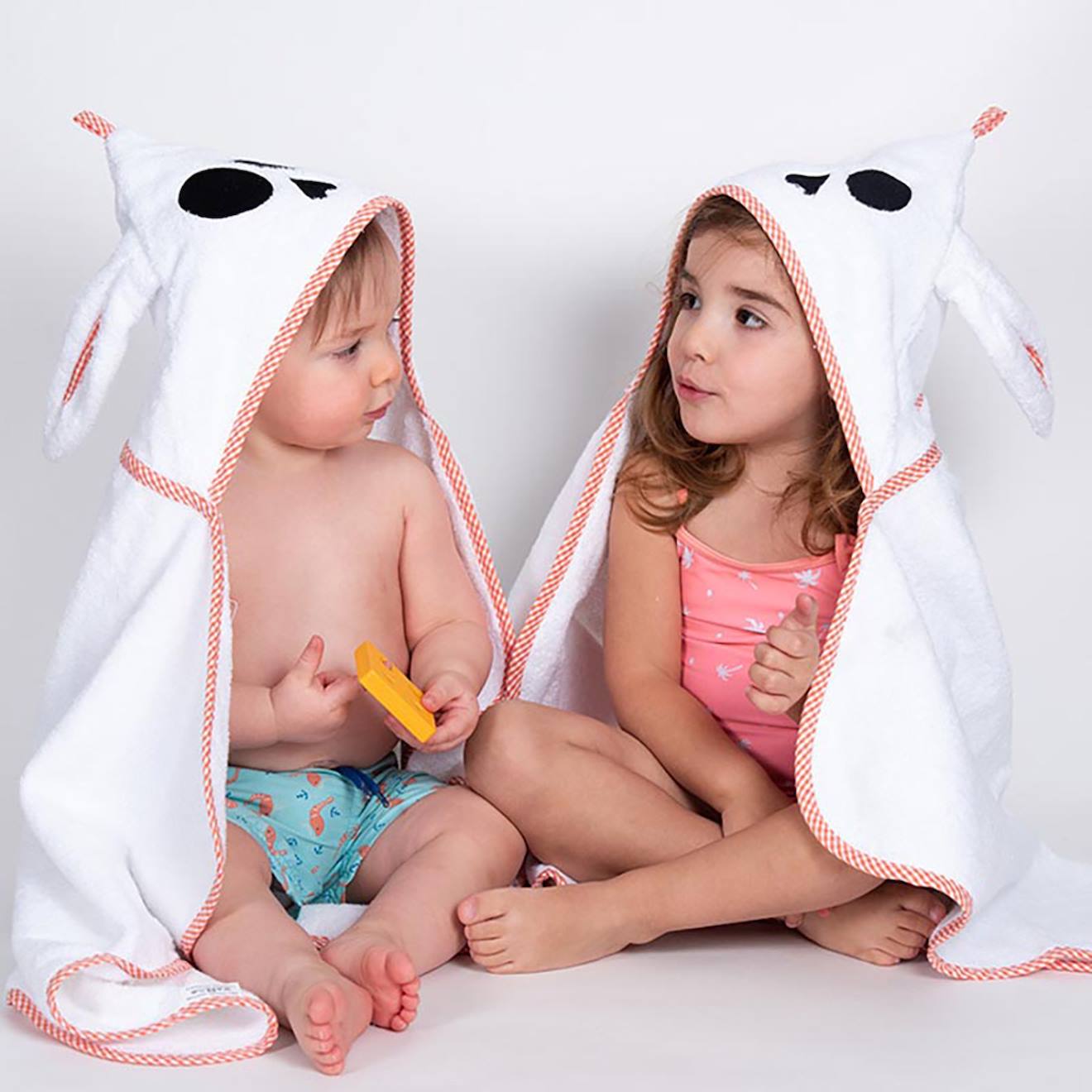 PAPATE - Cape De Bain En Coton Bio Alaska Blanc