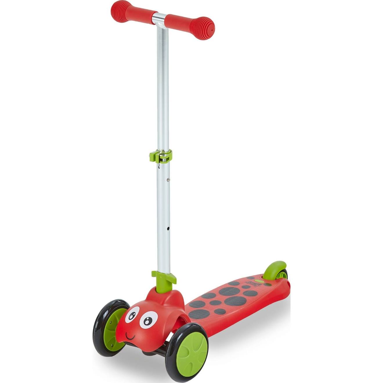 Trottinette Enfant 3 Roues Scootie Bug Spot Métal Rouge - Vert