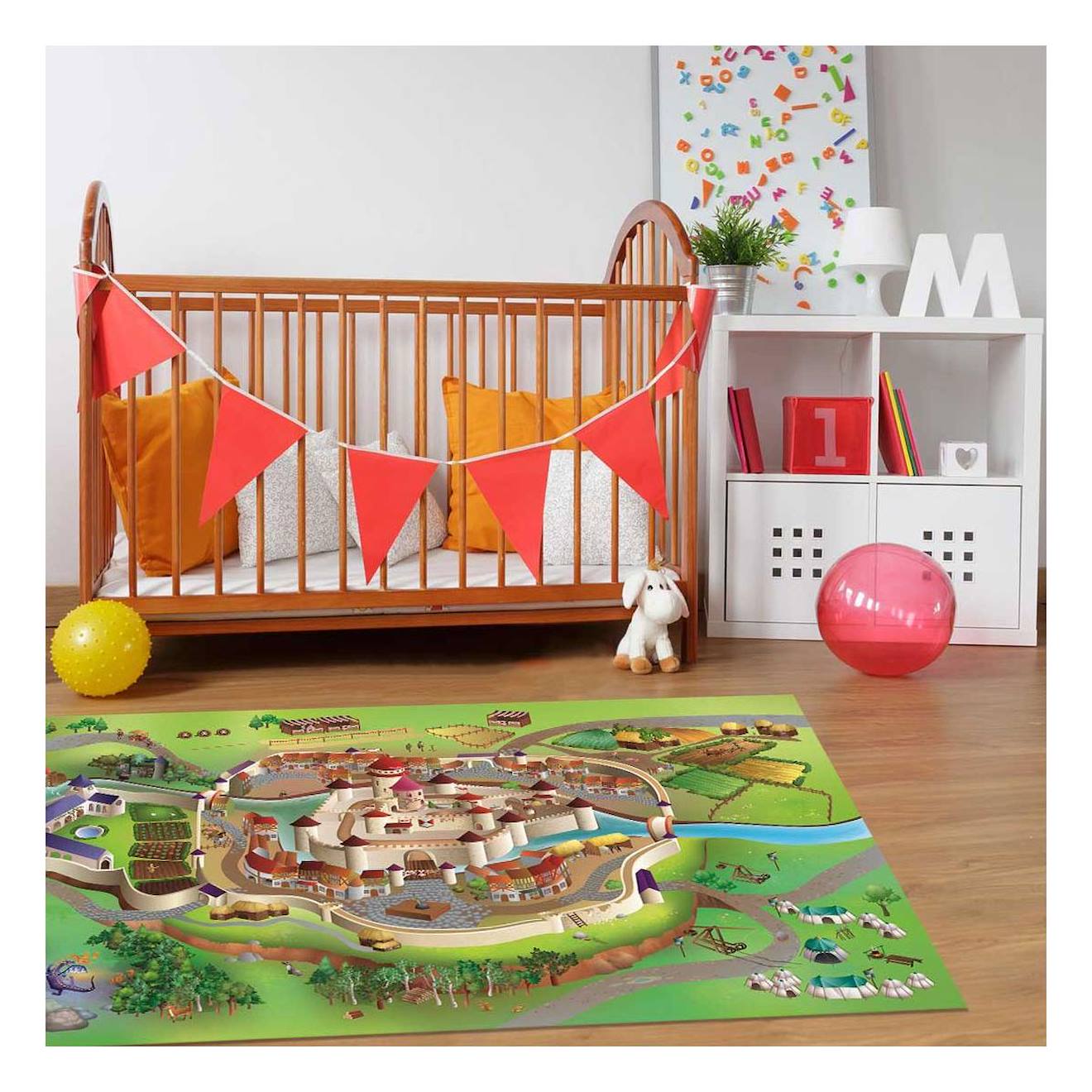 Tapis Enfant Tissé Moyen-age Multicolore