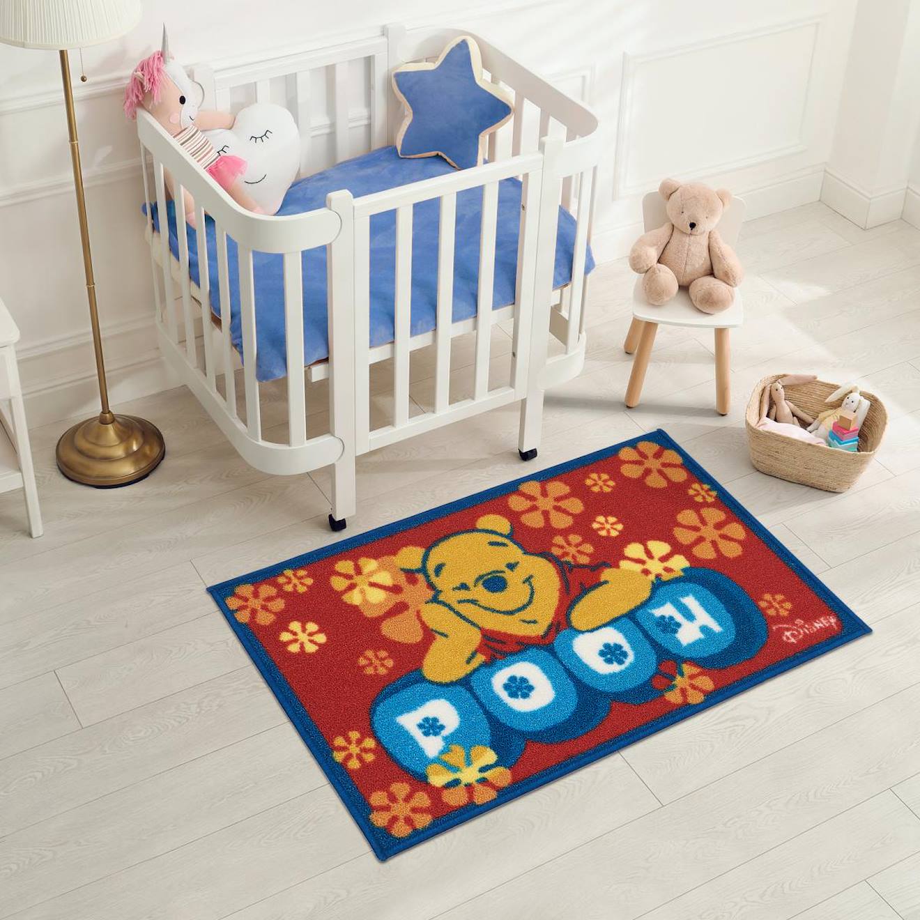 Tapis Enfant Motif Animaux Winnie C Rouge