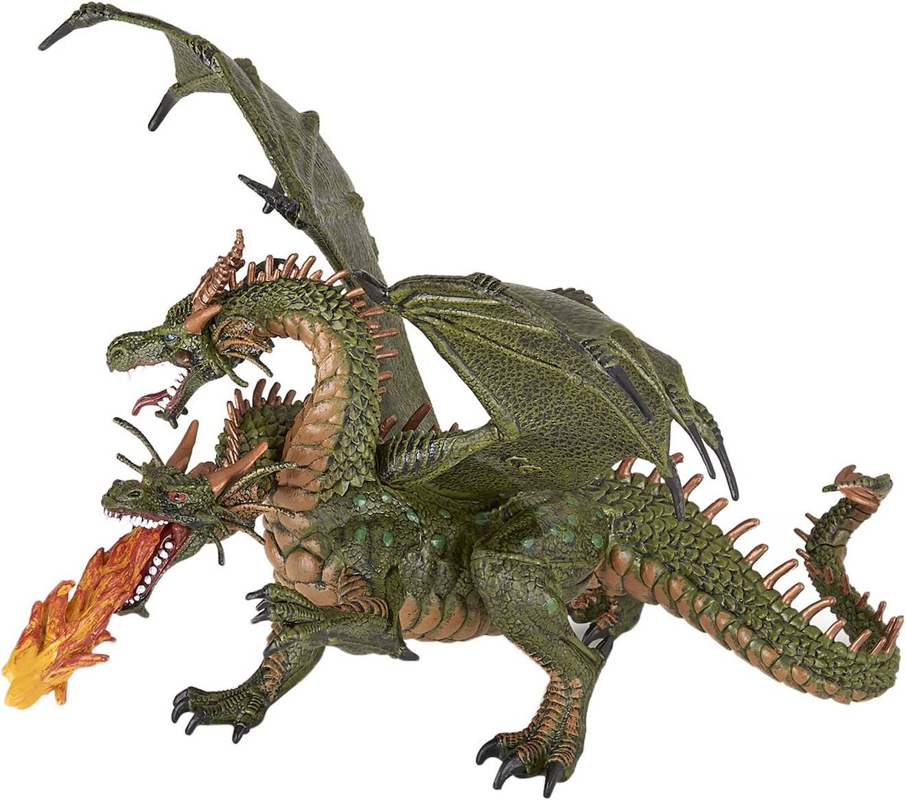 Figurine Dragon Deux Têtes Vert