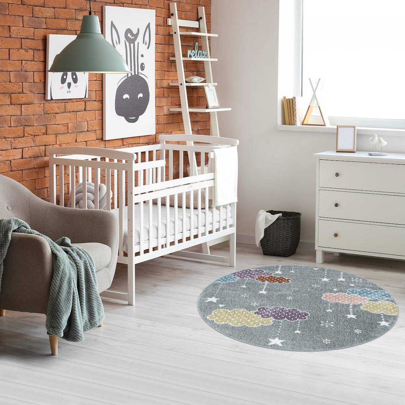 Tapis Enfant Tissé Liska Gris