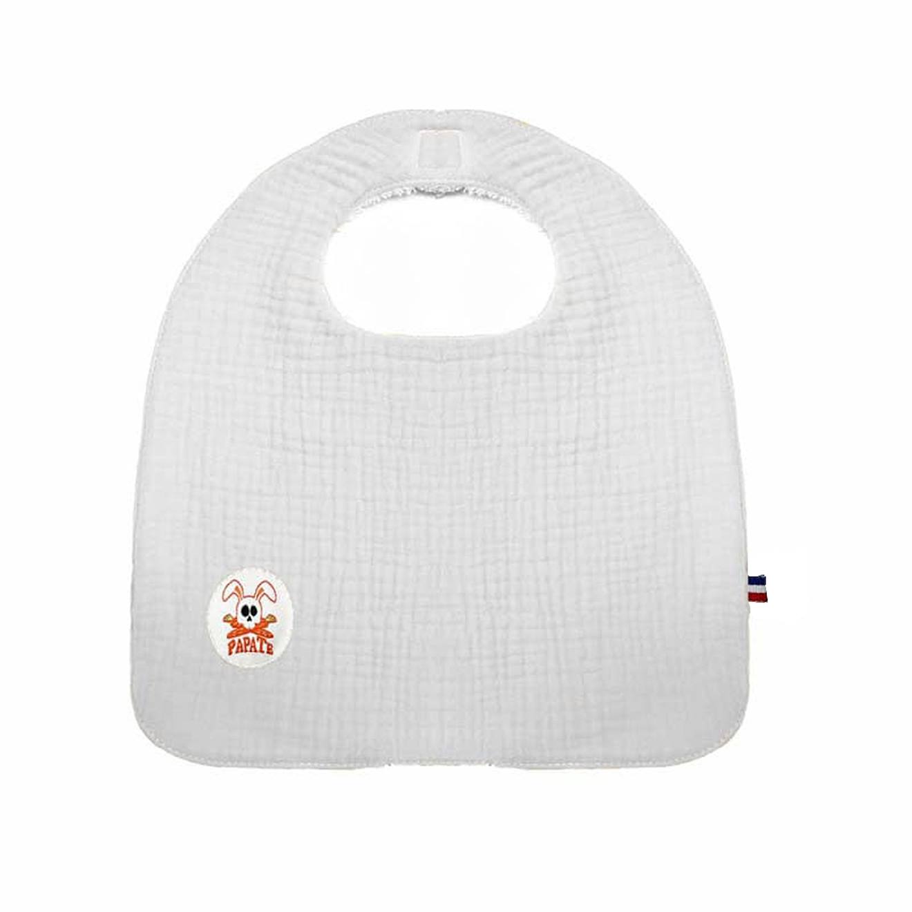 PAPATE - Bavoir En Coton Bio Blanc