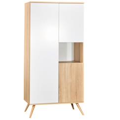 Chambre et rangement-Armoire 3 portes 1 niche en bois - seventies