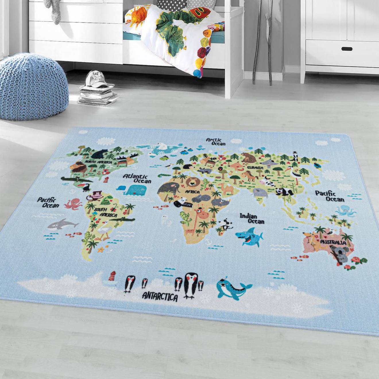 Tapis Enfant Playmap Bleu