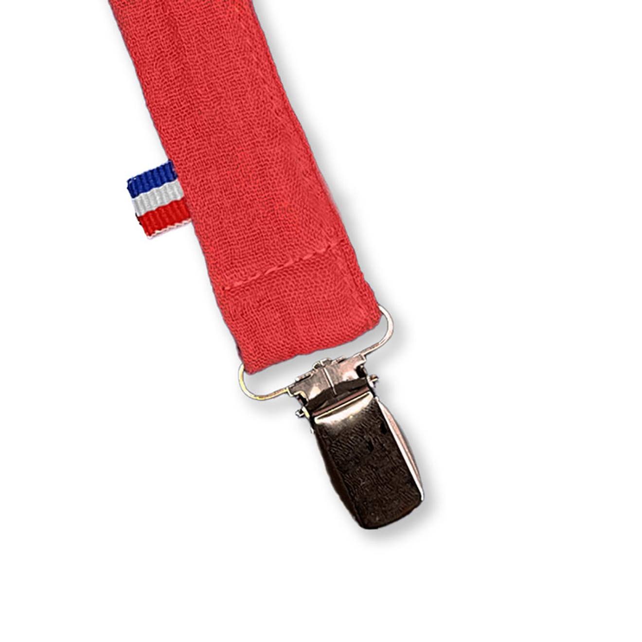 PAPATE - Attache Tétine En Coton Bio Rouge