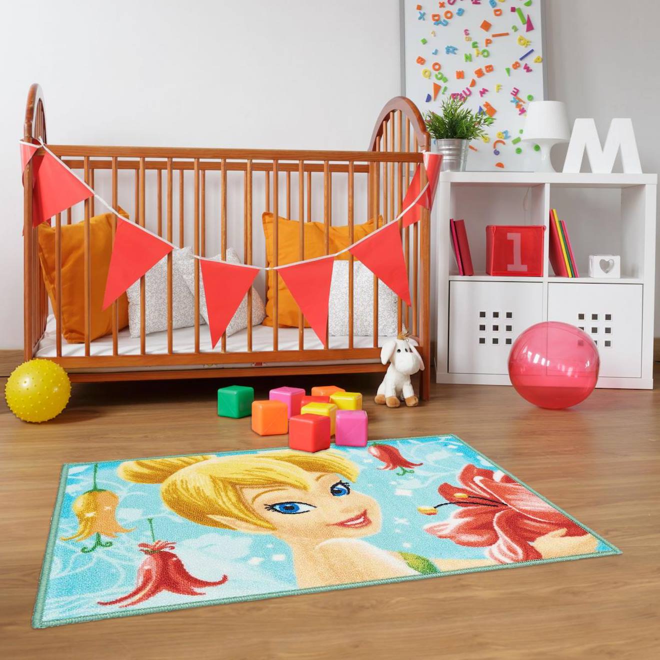 Tapis Enfant Motif Fée Fairies Bleu