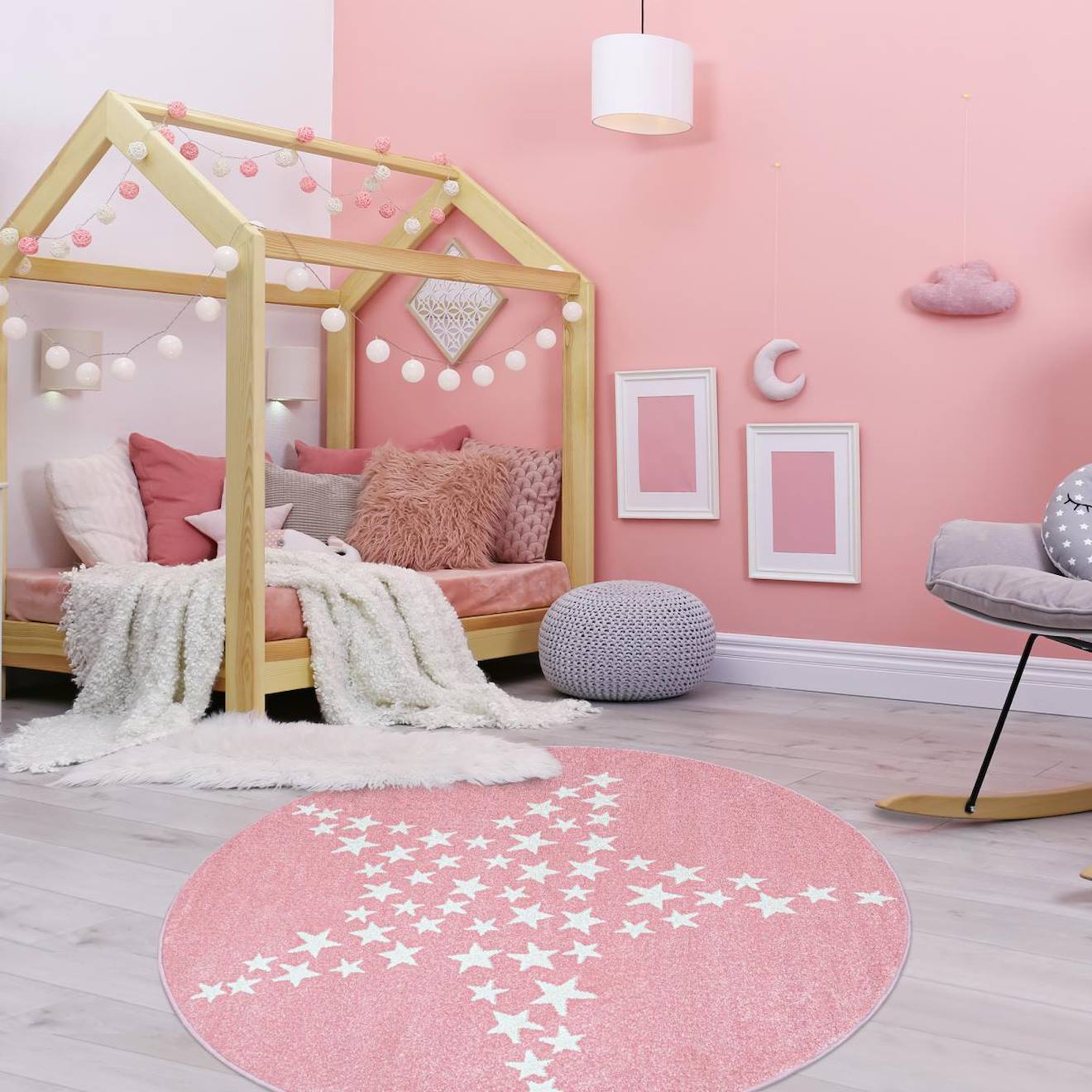 Tapis Enfant Tissé Bigstar Rose