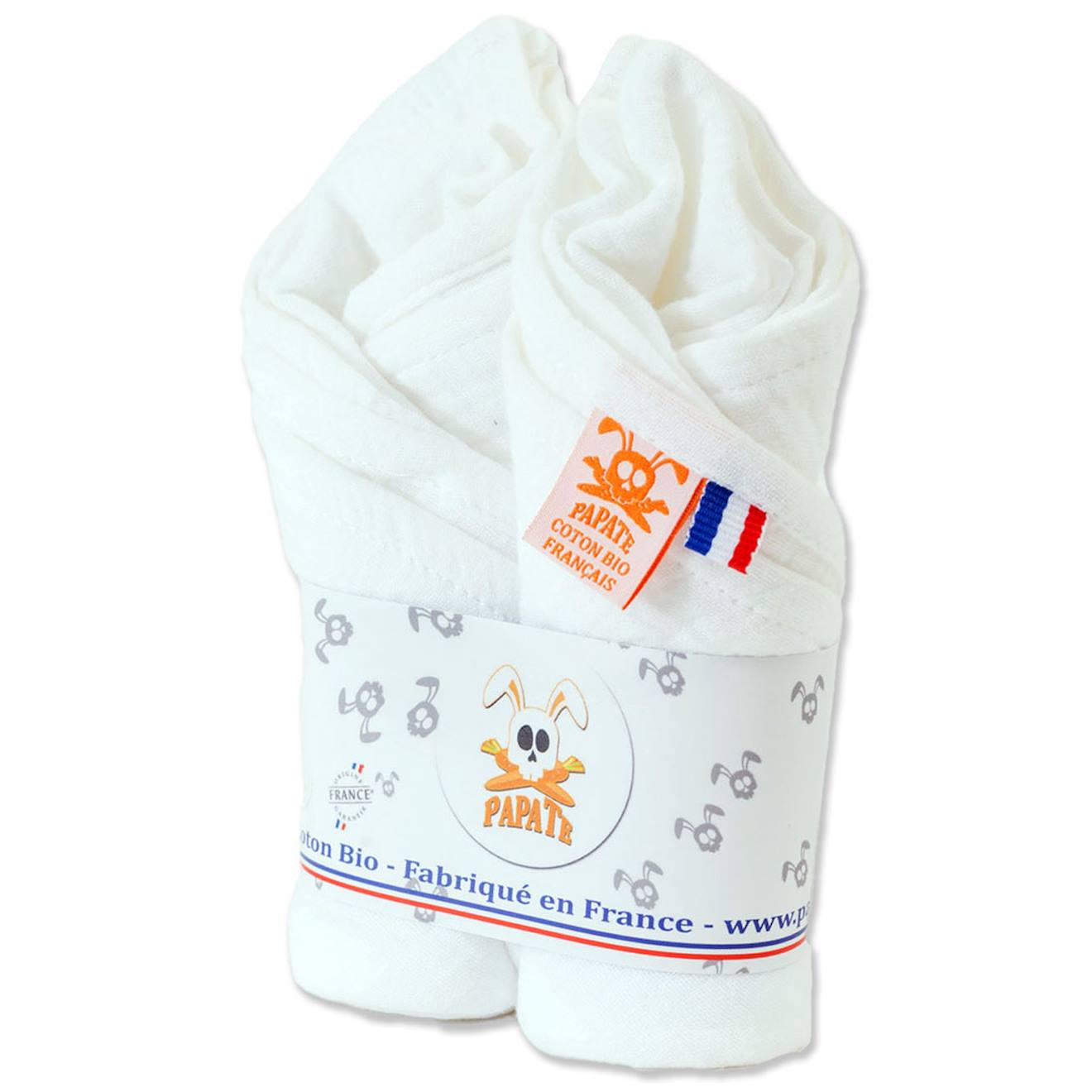 PAPATE - Langes En Coton Bio Blanc