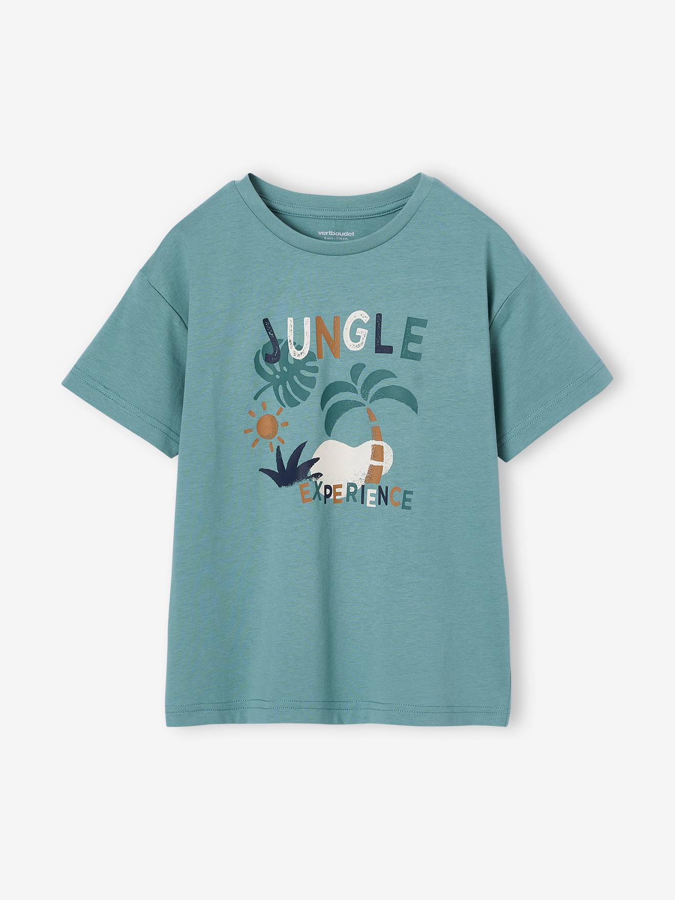 T-shirt motif graphique garçon vert sauge