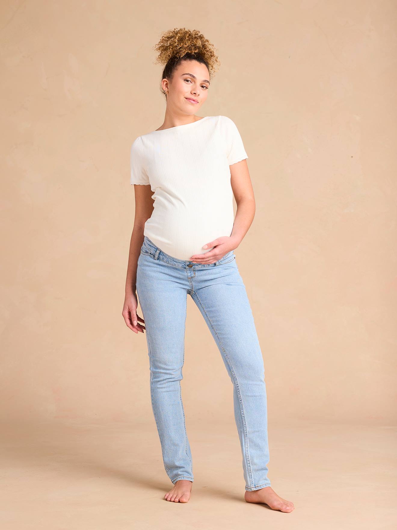 Jean slim de grossesse ENVIE DE FRAISE denim bleached