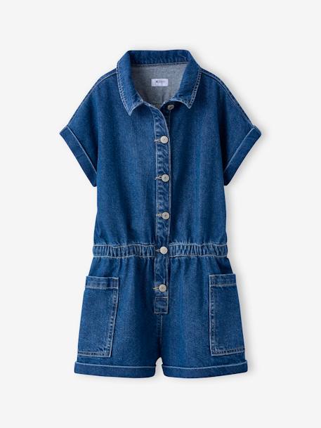 Combishort en jean fille  - vertbaudet enfant