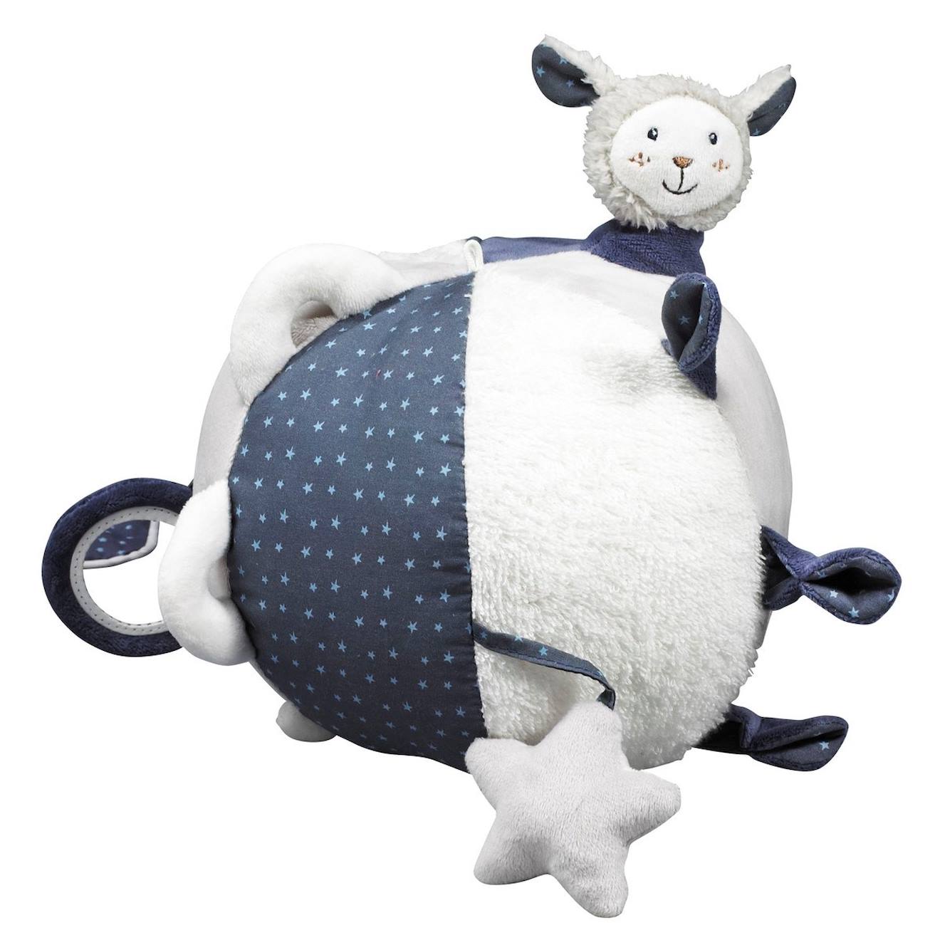 Balle D'activité Bébé En Velours Bleu