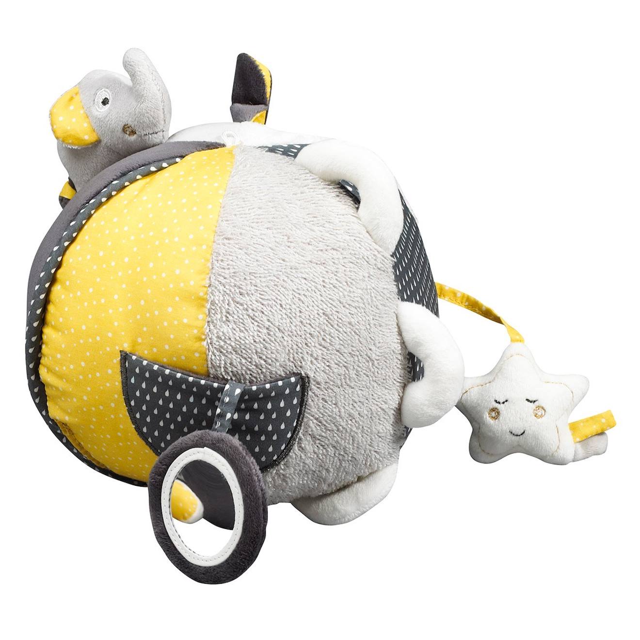 Balle D'activité Bébé En Velours Gris