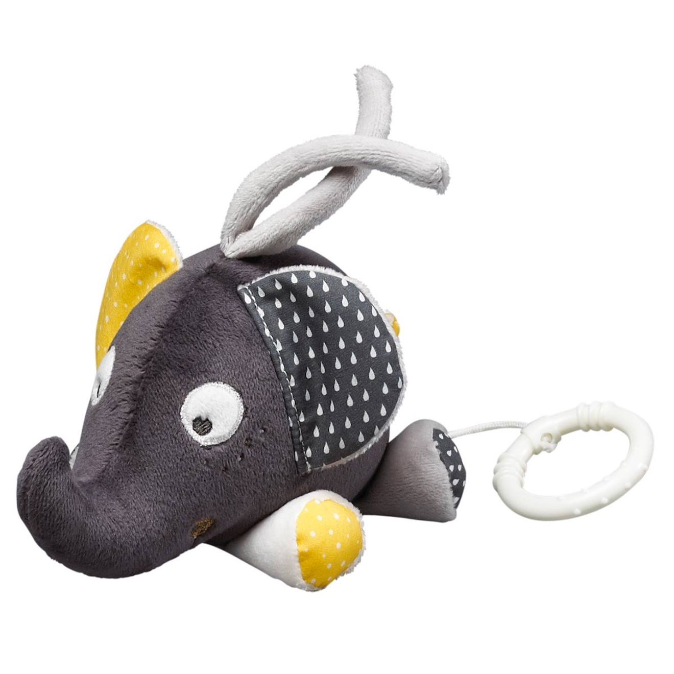Peluche Mini Musical Eléphant En Velours Gris