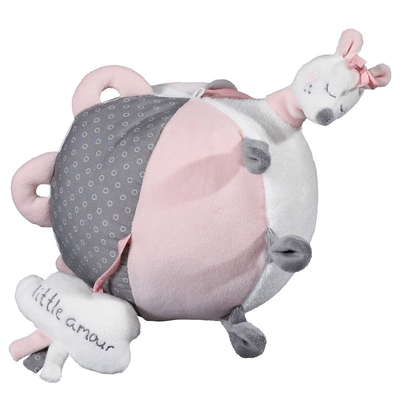 Balle D'activité Bébé En Velours Rose