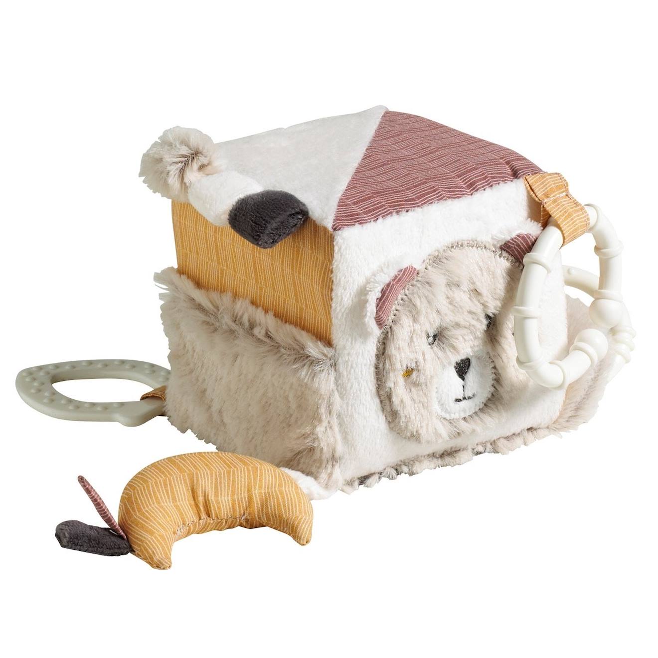 Cube D'activité Bébé En Velours Beige