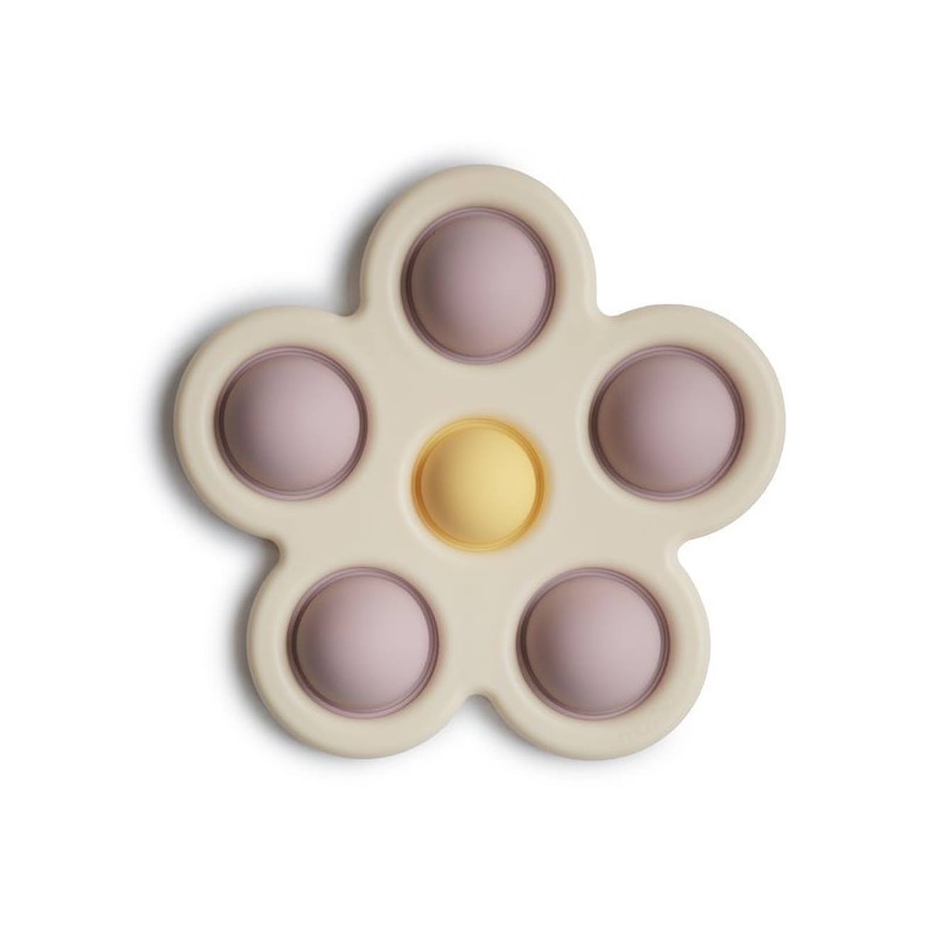 Mushie - Anneau De Dentition À Pression Fleurs En Silicone Lilac
