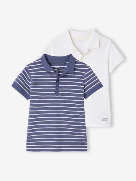 Garçon-Lot de 2 polos garçons en maille piquée