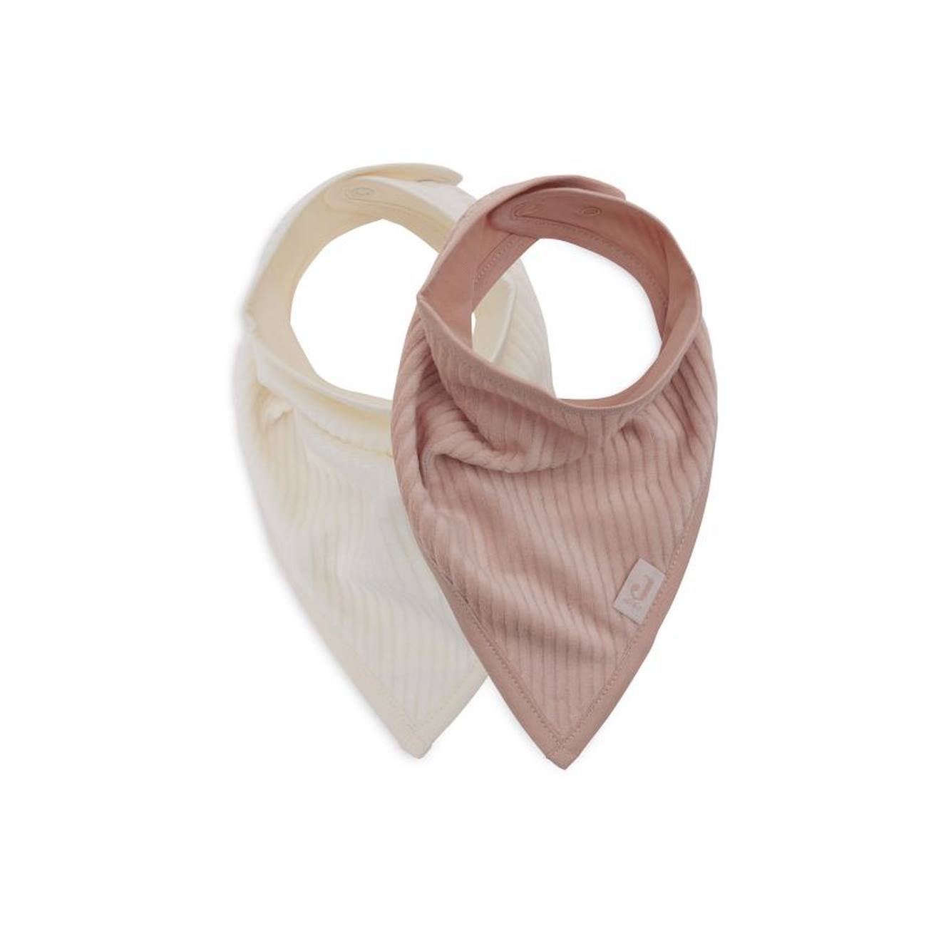 Bavoir Bandana Velvet Rib (2pcs) En Coton Rose